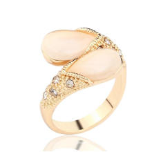 Nouveaux modèles de bagues en or pour les hommes BIg Opal Alloy Ring en or 24k